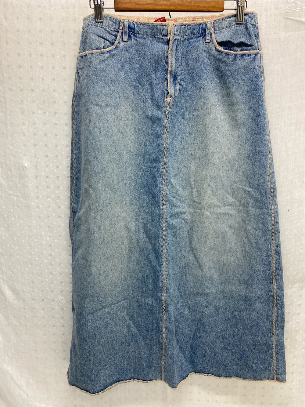 Sundance Light Blue Denim Maxi Skirt Boho Cottagecore Western Vintage Size 8